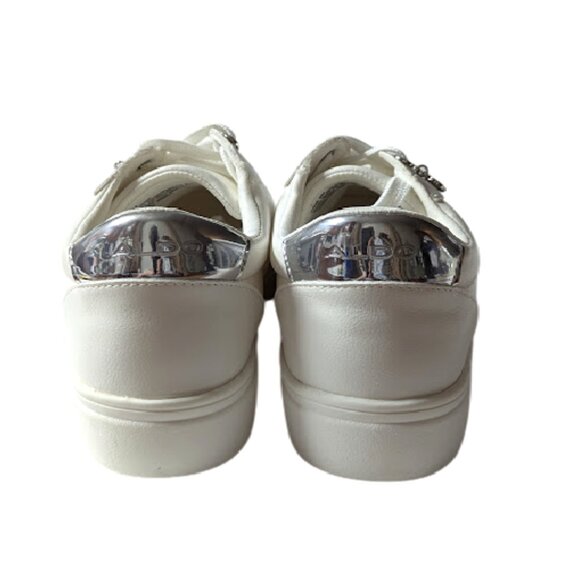 ALDO Women's Valenzia White w/Silver Lace-up Comfort Insoles Sneaker Size 8 NWOB - Picture 5 of 8